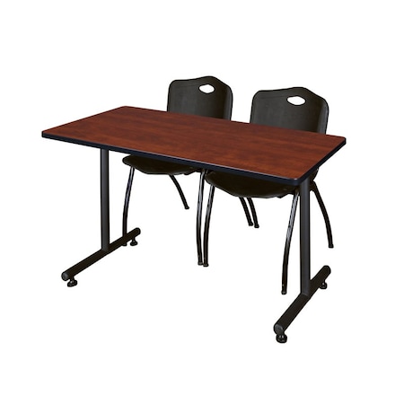 Kobe Rectangle Tables > Training Tables > Kobe Training Table & Chair Sets, 48 W, 24 L, 29 H, Cherry MKTRCT4824CH47BK